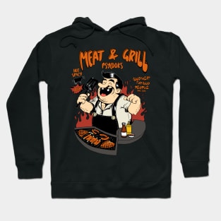 Meat and grill tshirt logo and artwork Hoodie